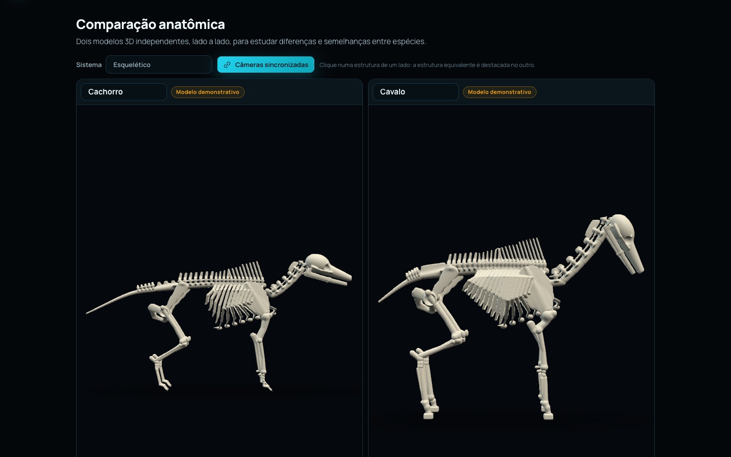 Compare espécies lado a lado